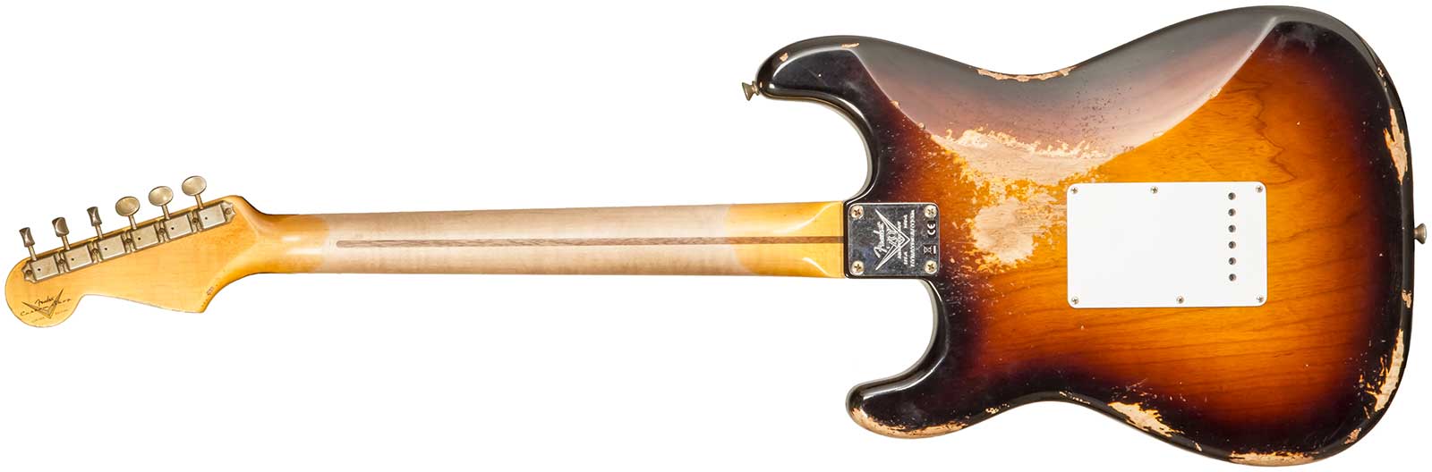 Fender Custom Shop Strat 1954 70th Anniv. 3s Trem Mn #xn4308 - Heavy Relic Wide Fade 2-color Sunburst - Elektrische gitaar in Str-vorm - Variation 1