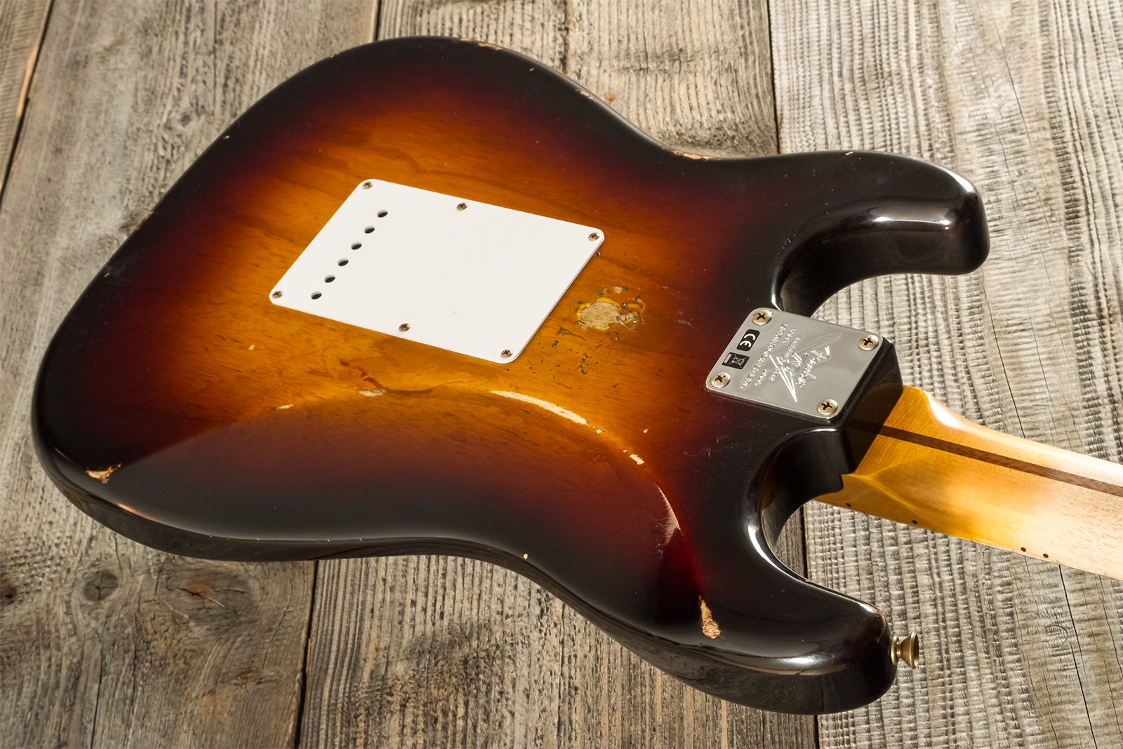 Fender Custom Shop Strat 1954 70th Anniv. 3s Trem Mn #xn4345 - Relic Wide-fade 2-color Sunburst - Elektrische gitaar in Str-vorm - Variation 7