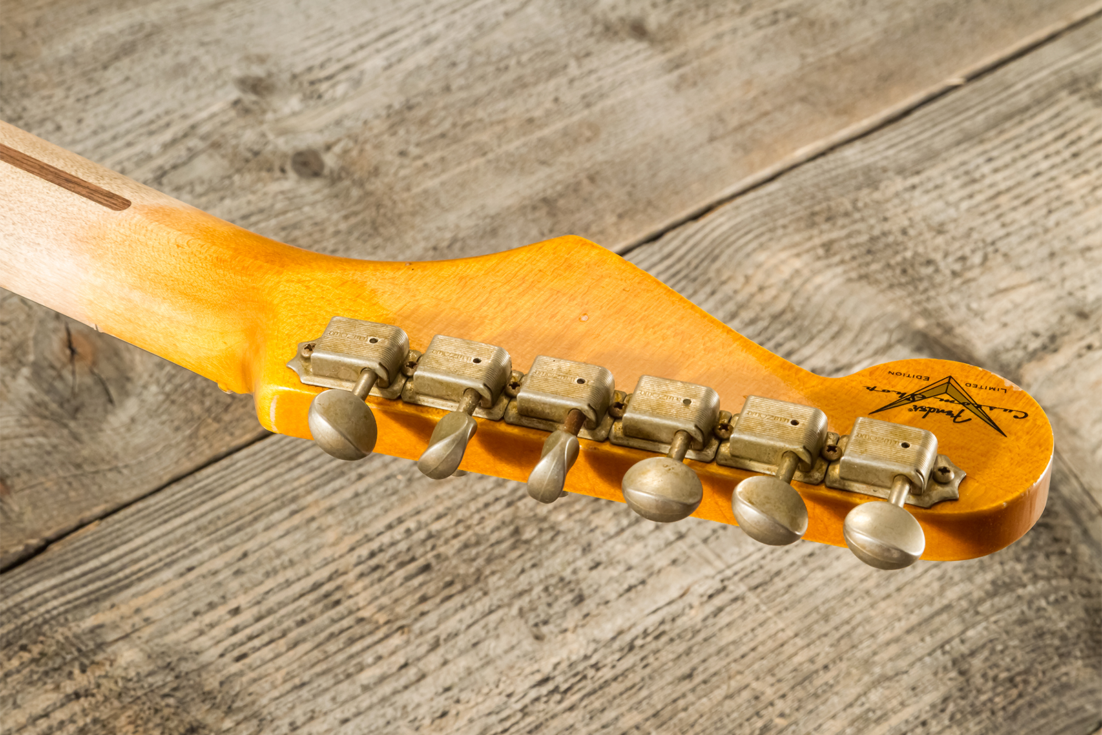 Fender Custom Shop Strat 1954 70th Anniv. 3s Trem Mn #xn4345 - Relic Wide-fade 2-color Sunburst - Elektrische gitaar in Str-vorm - Variation 10