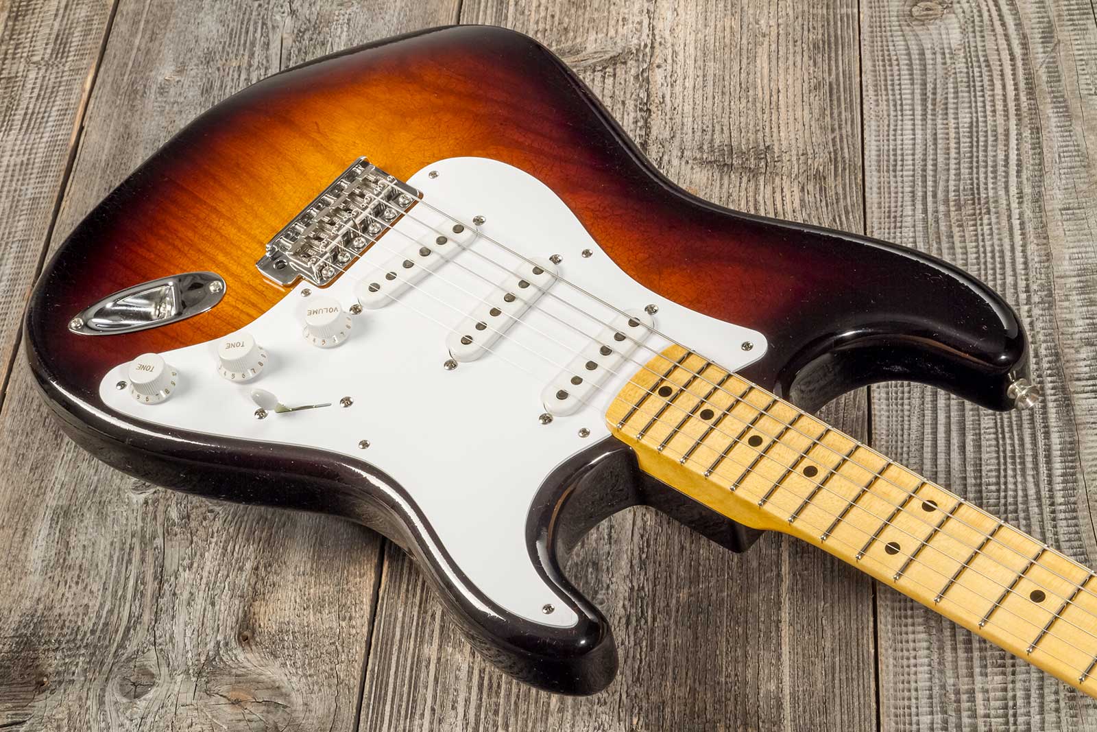 Fender Custom Shop Strat 1954 70th Anniv. 3s Trem Mn #xn4356 - Closet Classic Wide Fade 2-color Sunburst - Elektrische gitaar in Str-vorm - Variation 