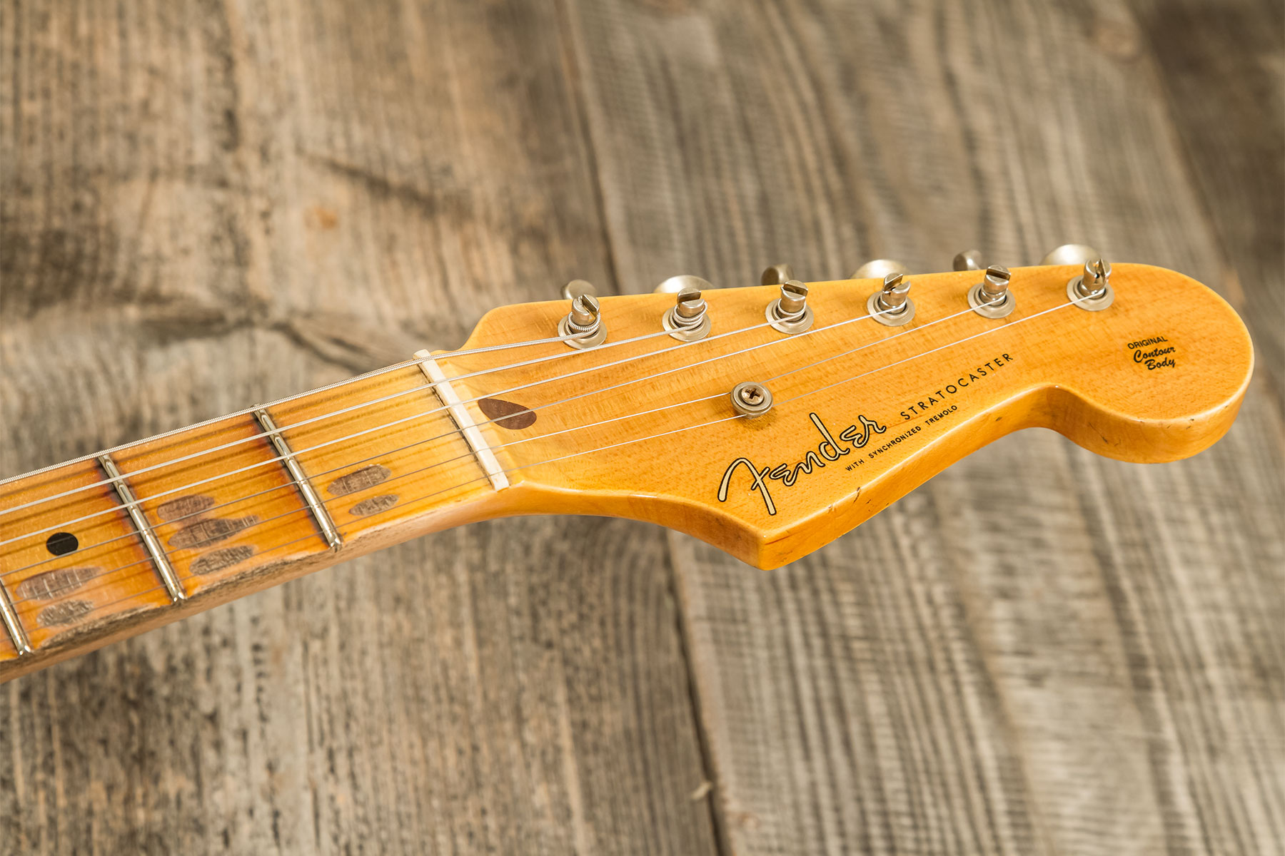 Fender Custom Shop Strat 1954 70th Anniv. 3s Trem Mn #xn4858 - Journeyman Relic 2-color Sunburst - Elektrische gitaar in Str-vorm - Variation 7