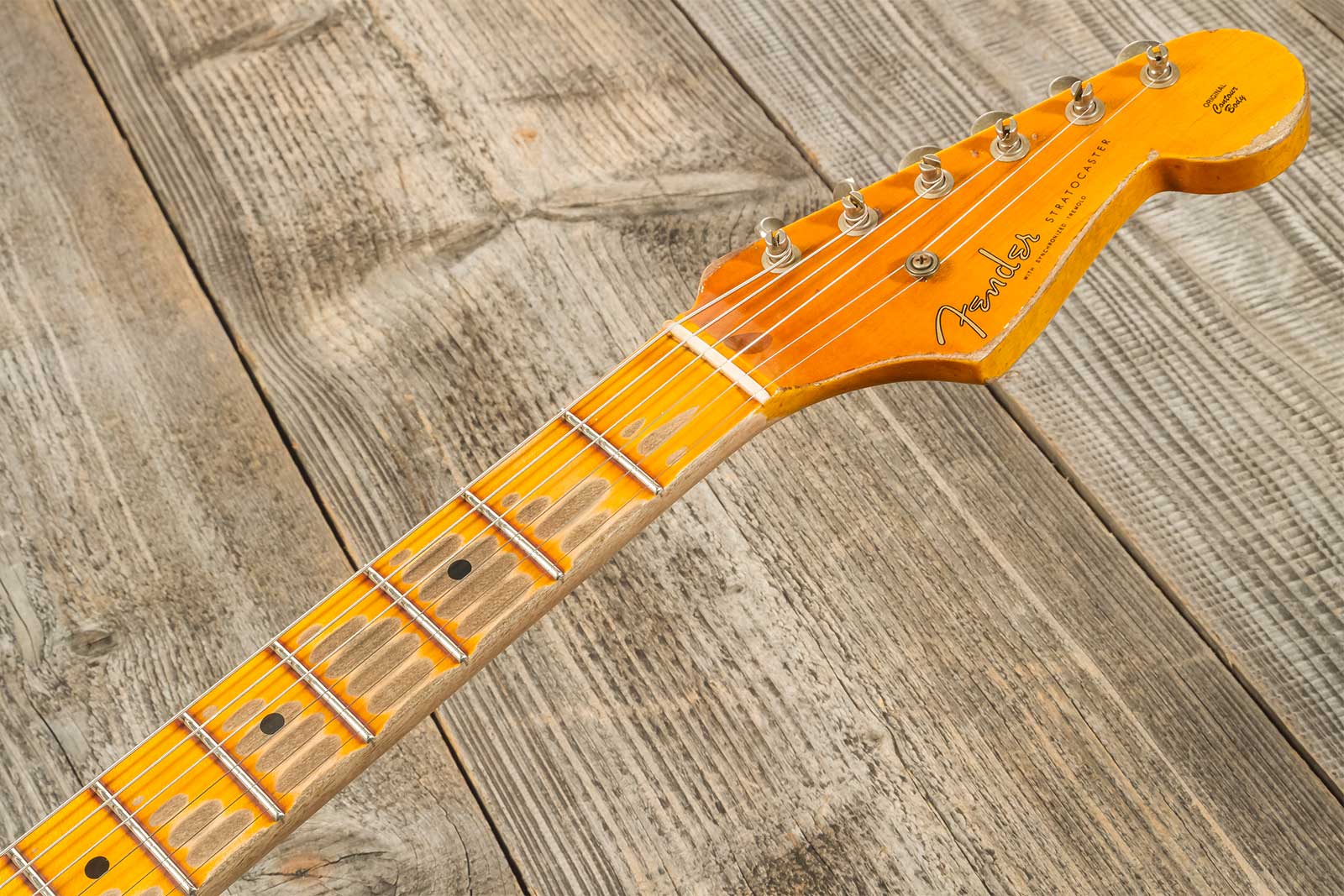 Fender Custom Shop Strat 1954 70th Anniv. Mn #xn4378 - Super Heavy Relic 2-color Sunburst - Elektrische gitaar in Str-vorm - Variation 9