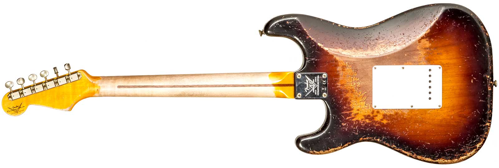 Fender Custom Shop Strat 1954 70th Anniv. Mn #xn4378 - Super Heavy Relic 2-color Sunburst - Elektrische gitaar in Str-vorm - Variation 1