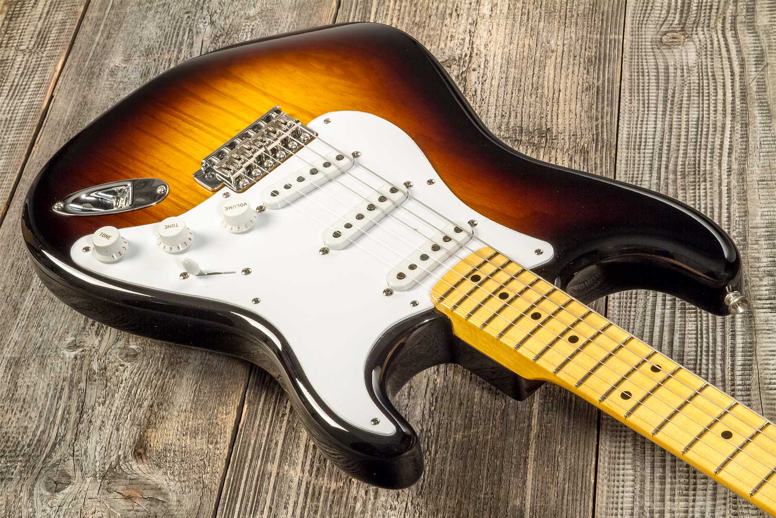 Fender Custom Shop Strat 1954 70th Anniv. #xn4597 3s Trem Mn - Time Capsule 2-color Sunburst - Elektrische gitaar in Str-vorm - Variation 2