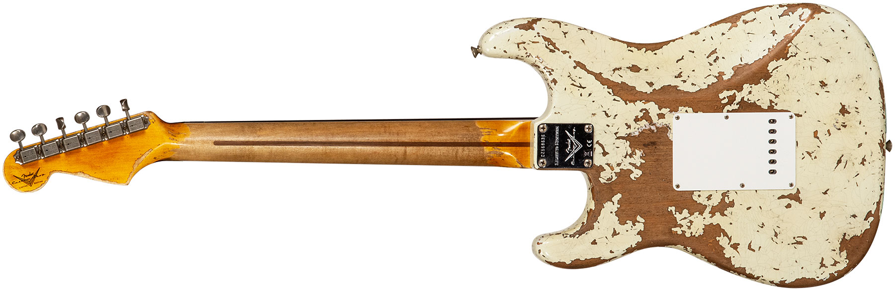 Fender Custom Shop Strat 1956 3s Trem Mn #cz568636 - Super Heavy Relic Aged India Ivory - Elektrische gitaar in Str-vorm - Variation 1