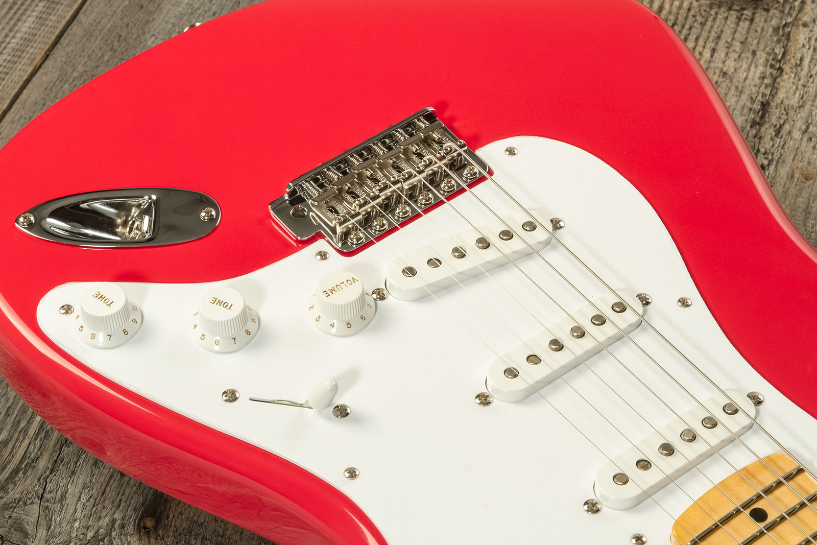 Fender Custom Shop Strat 1956 3s Trem Mn #r133022 - Nos Fiesta Red - Elektrische gitaar in Str-vorm - Variation 3