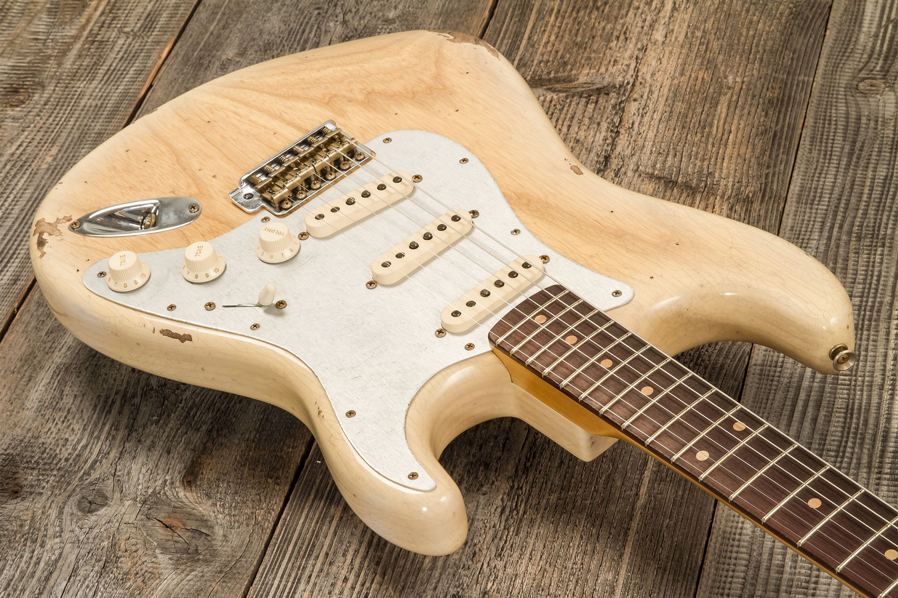 Fender Custom Shop Strat 1956 3s Trem Rw #r134776 - Relic Natural Blonde - Elektrische gitaar in Str-vorm - Variation 4