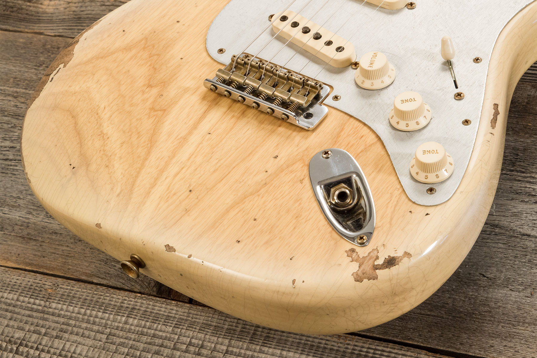 Fender Custom Shop Strat 1956 3s Trem Rw #r134776 - Relic Natural Blonde - Elektrische gitaar in Str-vorm - Variation 5