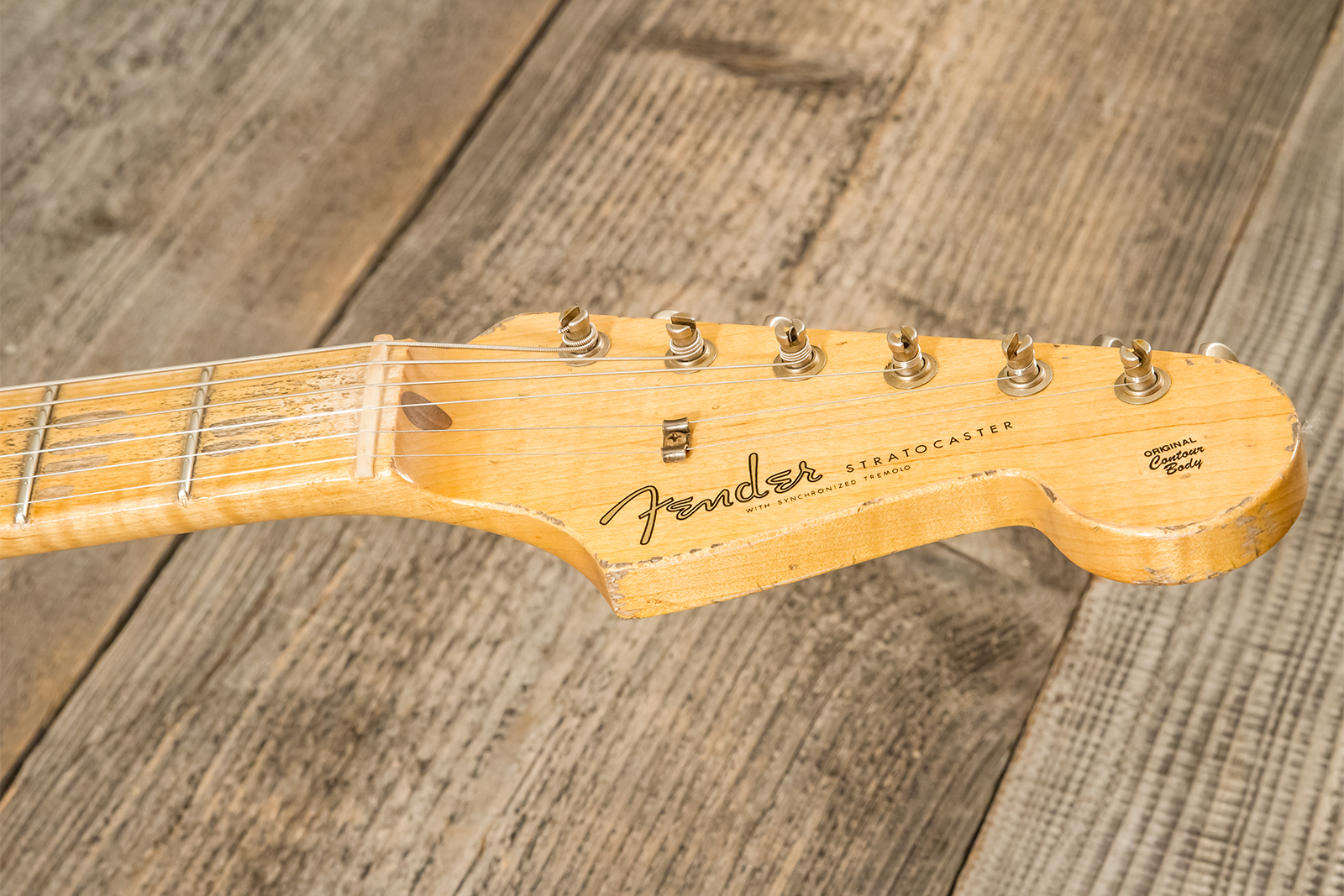 Fender Custom Shop Strat 1956 Hss Trem Mn #r143989 - Relic Vintage White - Elektrische gitaar in Strat vorm - Variation 11