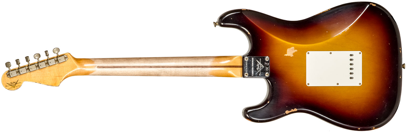 Fender Custom Shop Strat 1957 3s Trem Mn #cz575421 - Relic 2-color Sunburst - Elektrische gitaar in Str-vorm - Variation 1