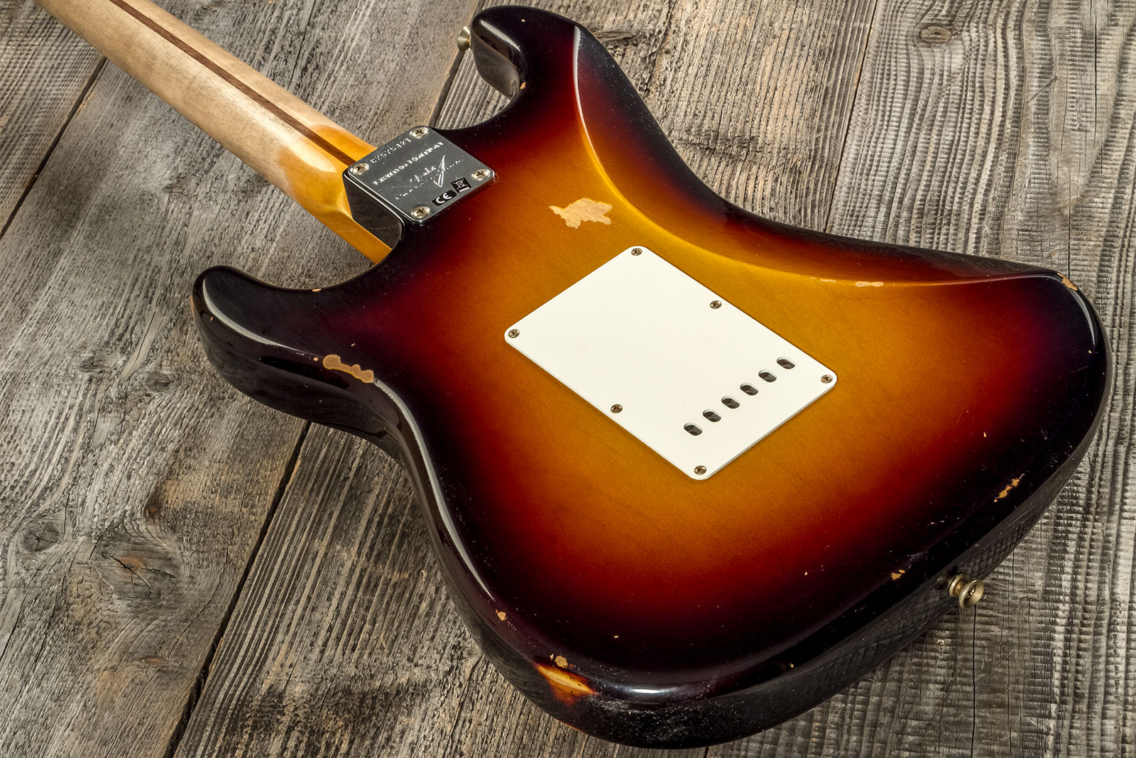 Fender Custom Shop Strat 1957 3s Trem Mn #cz575421 - Relic 2-color Sunburst - Elektrische gitaar in Str-vorm - Variation 5