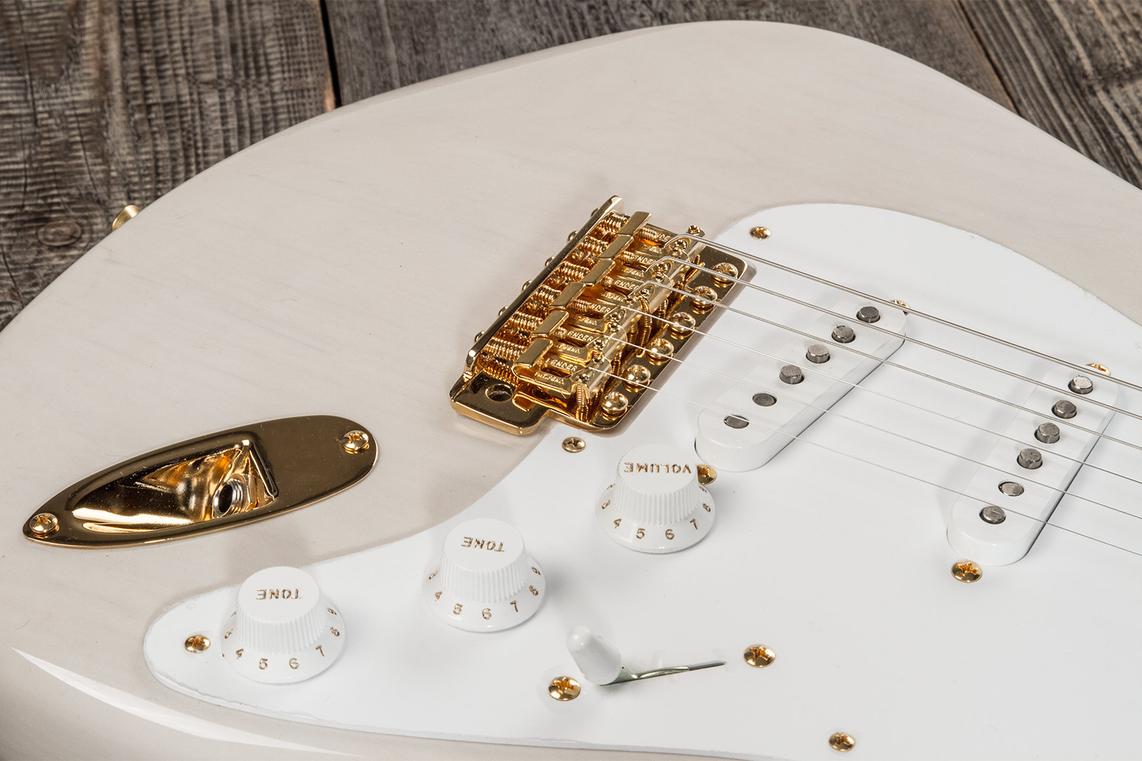 Fender Custom Shop Strat 1957 3s Trem Mn #r125475 - Nos White Blonde - Elektrische gitaar in Str-vorm - Variation 3