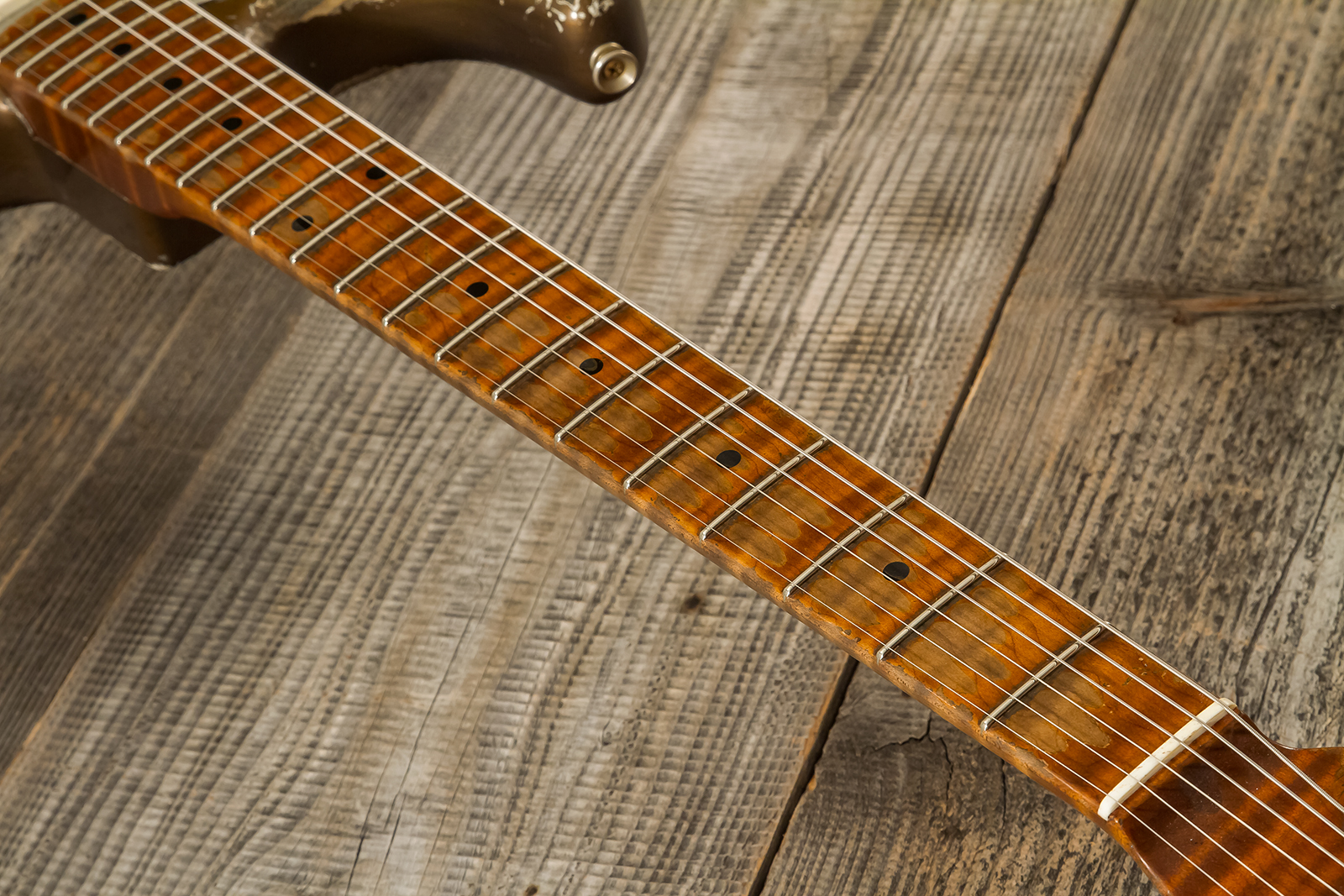 Fender Custom Shop Strat 1957 Masterbuilt D.wilson 3s Trem Mn #cz578116 - Relic Bronze - Elektrische gitaar in Strat vorm - Variation 5
