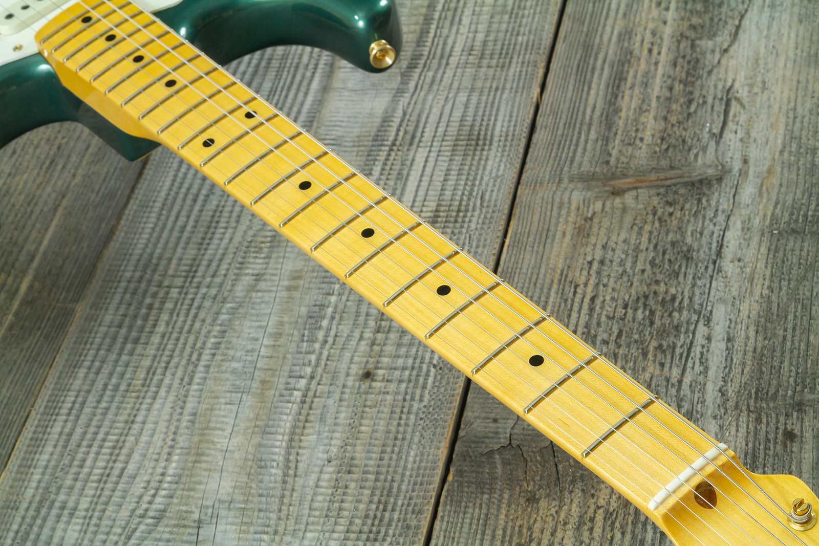 Fender Custom Shop Strat 1957 Vintage Custom 3s Trem Mn #r145062 - Time Capsule Sherwood Green Metallic - Elektrische gitaar in Strat vorm - Variation