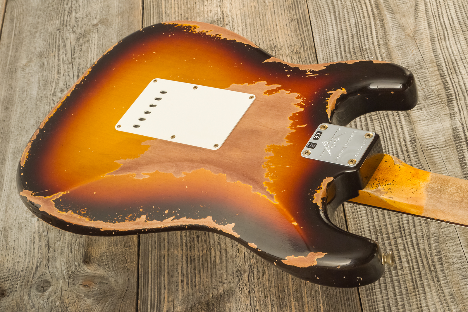 Fender Custom Shop Strat 1959 3s Trem #cz583182 - Super Heavy Relic Chocolate 3-color Sunburst - Elektrische gitaar in Strat vorm - Variation 9