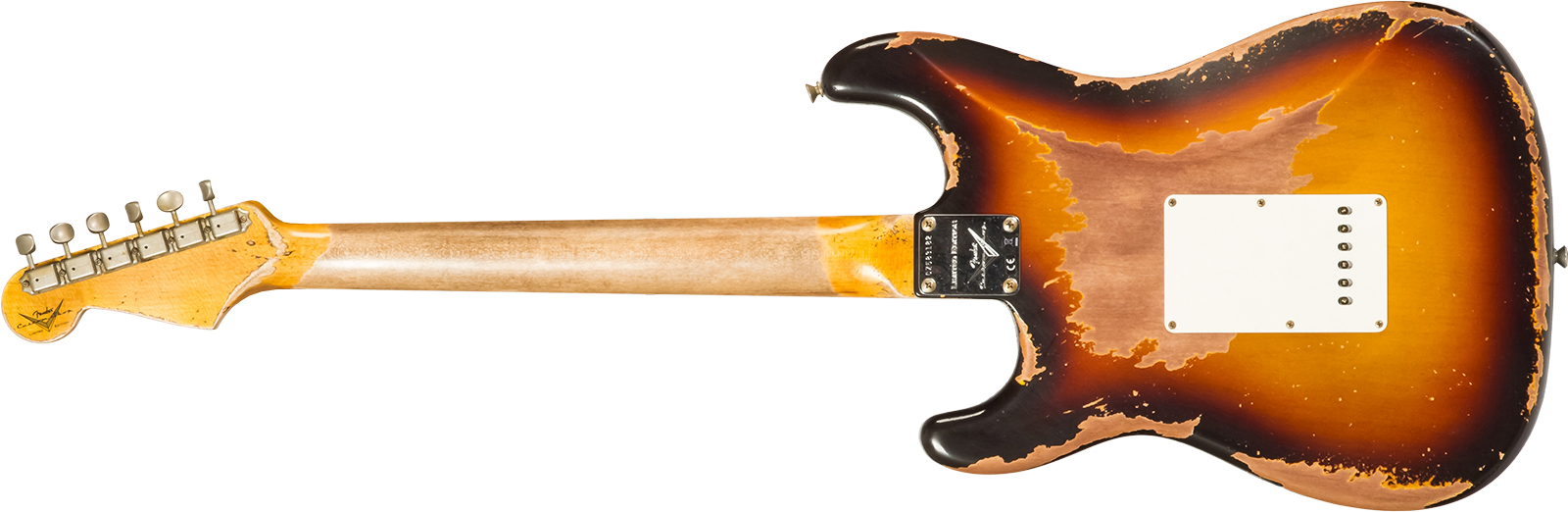 Fender Custom Shop Strat 1959 3s Trem #cz583182 - Super Heavy Relic Chocolate 3-color Sunburst - Elektrische gitaar in Strat vorm - Variation 1
