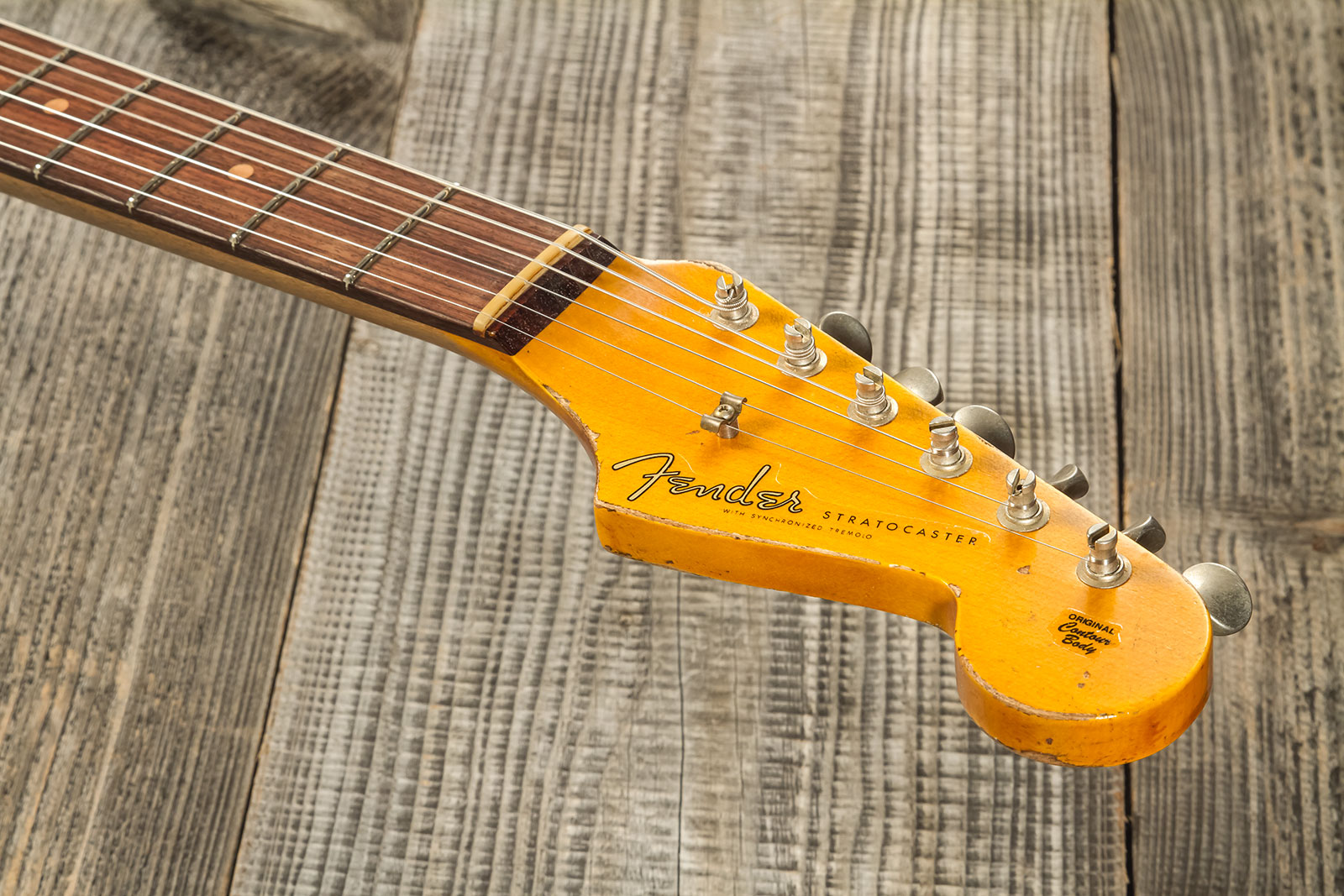 Fender Custom Shop Strat 1959 3s Trem Rw #cz569850 - Super Heavy Relic Aged Chocolate 3-color Sunburst - Elektrische gitaar in Str-vorm - Variation 8