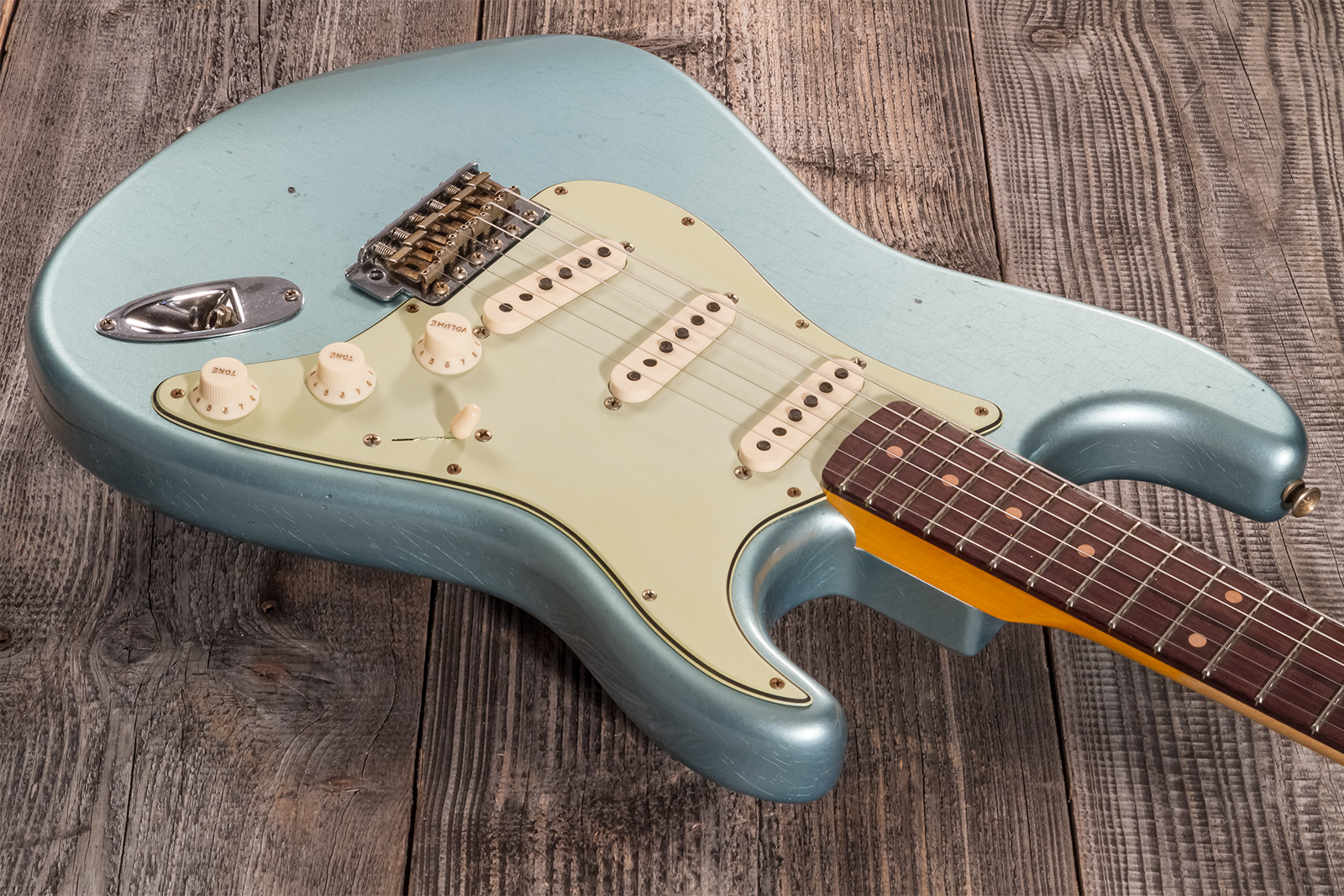 Fender Custom Shop Strat 1959 3s Trem Rw #cz570883 - Journeyman Relic Teal Green Metallic - Elektrische gitaar in Str-vorm - Variation 2