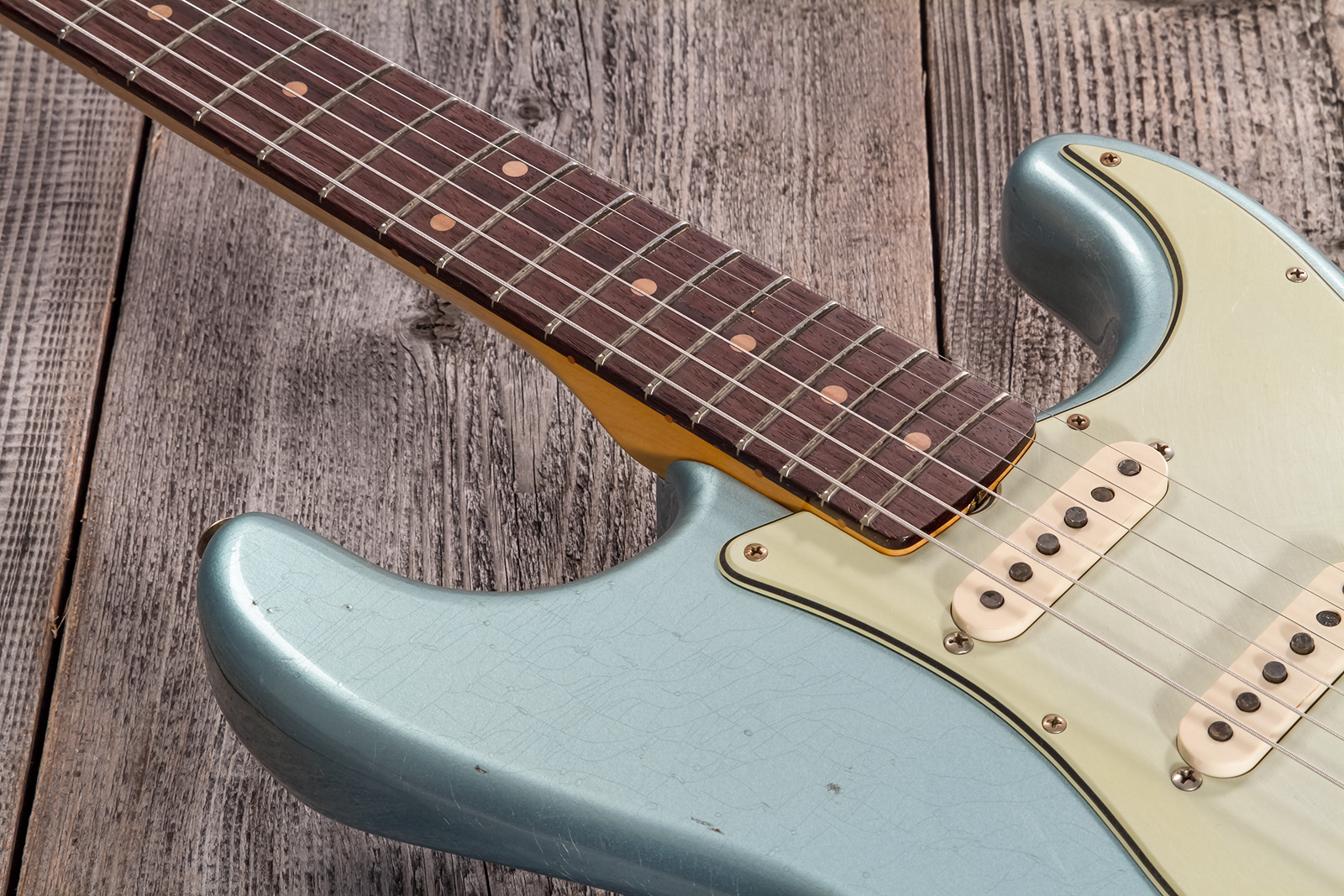 Fender Custom Shop Strat 1959 3s Trem Rw #cz570883 - Journeyman Relic Teal Green Metallic - Elektrische gitaar in Str-vorm - Variation 3