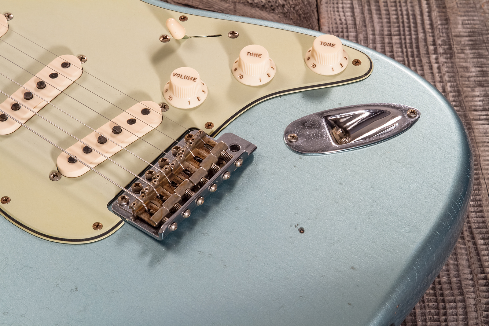 Fender Custom Shop Strat 1959 3s Trem Rw #cz570883 - Journeyman Relic Teal Green Metallic - Elektrische gitaar in Str-vorm - Variation 4
