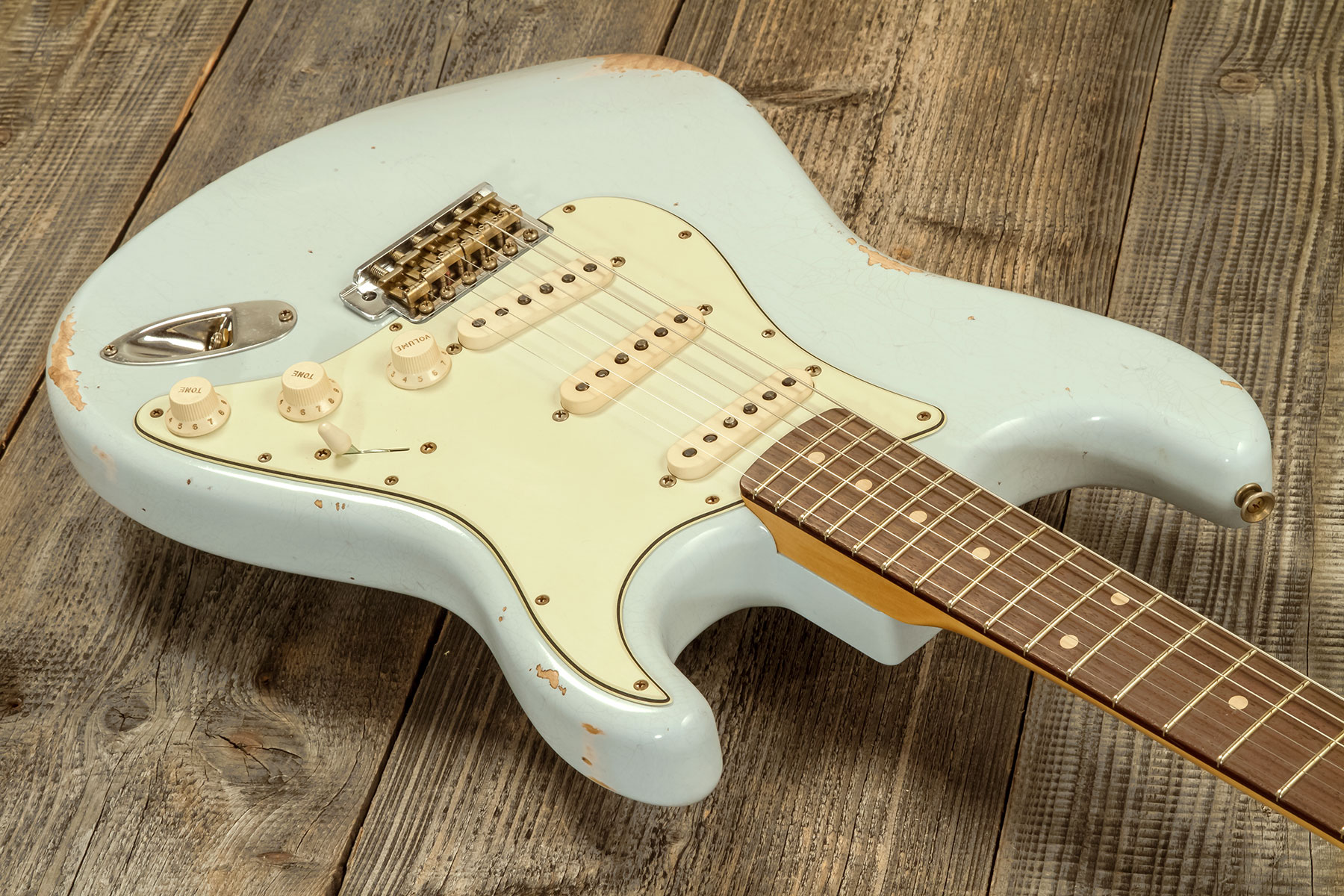 Fender Custom Shop Strat 1959 3s Trem Rw #r134302 - Relic Sonic Blue - Elektrische gitaar in Str-vorm - Variation 2