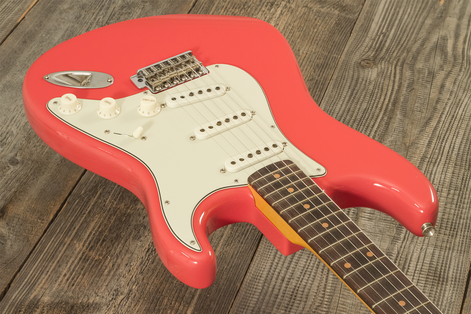 Fender Custom Shop Strat 1959 3s Trem Rw #r144343 - Time Capsule Fiesta Red - Elektrische gitaar in Strat vorm - Variation 2