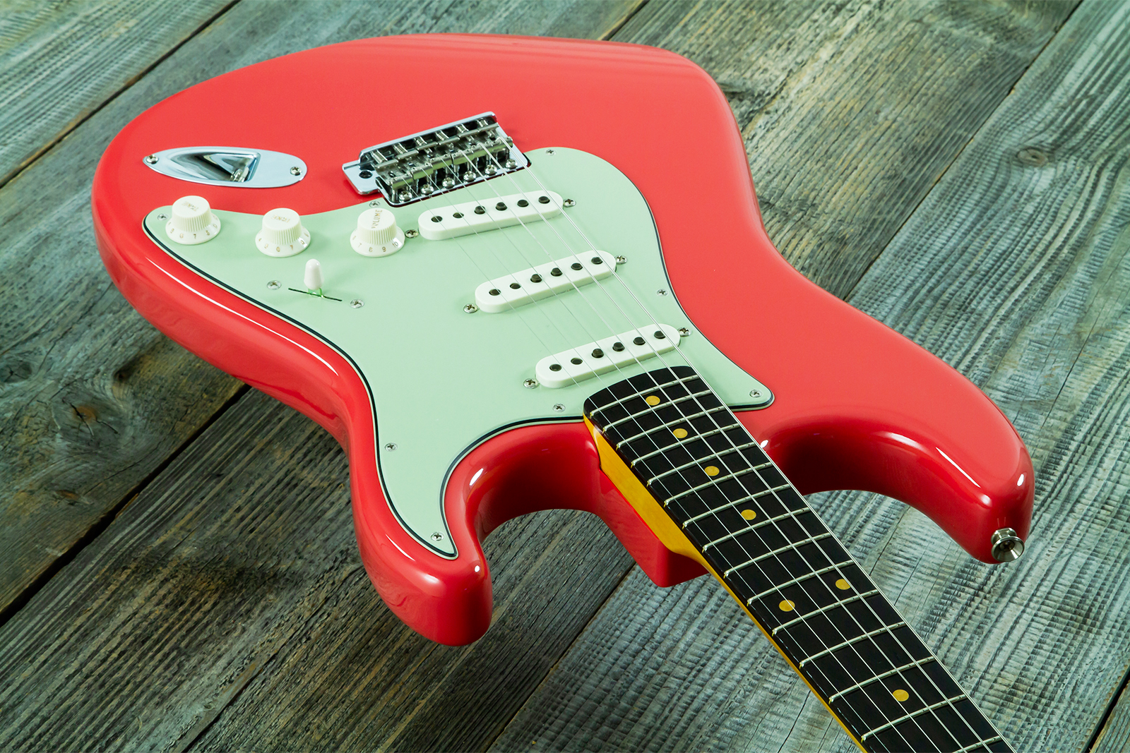 Fender Custom Shop Strat 1959 Vintage Custom 3s Trem Rw #r148219 - Time Capsule Fiesta Red - Elektrische gitaar in Strat vorm - Variation 6