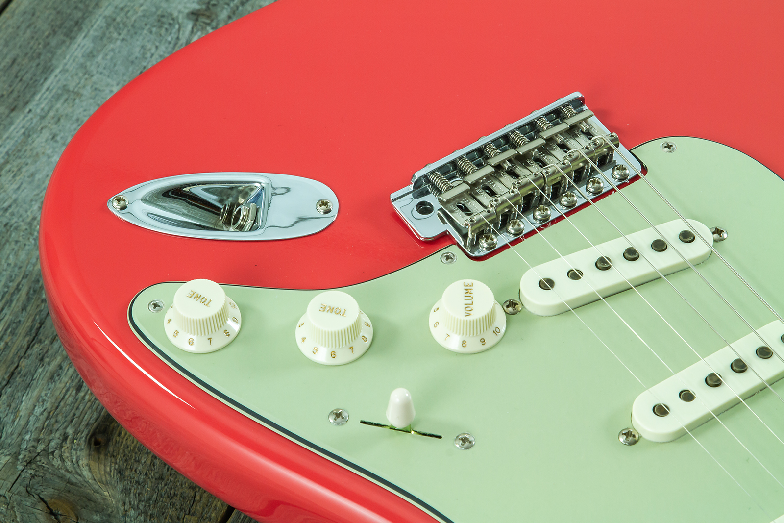 Fender Custom Shop Strat 1959 Vintage Custom 3s Trem Rw #r148219 - Time Capsule Fiesta Red - Elektrische gitaar in Strat vorm - Variation 7