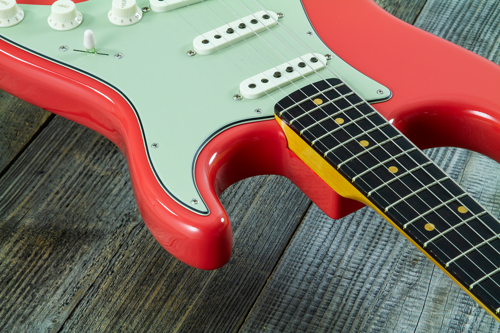 Fender Custom Shop Strat 1959 Vintage Custom 3s Trem Rw #r148219 - Time Capsule Fiesta Red - Elektrische gitaar in Strat vorm - Variation 8