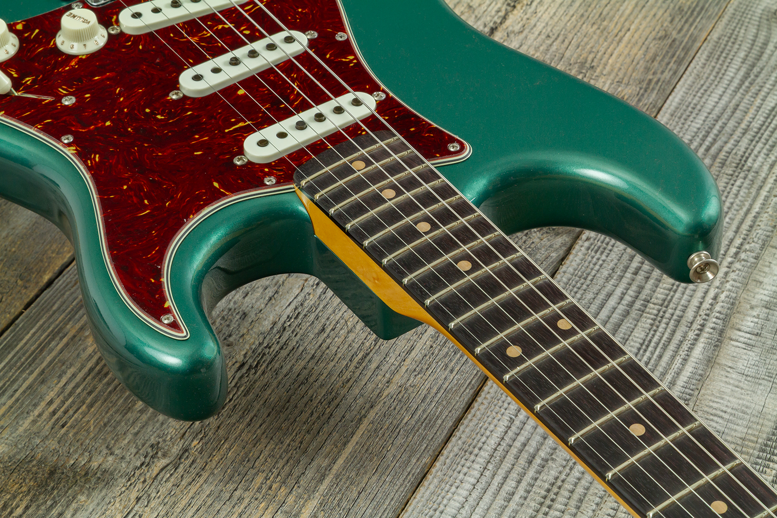 Fender Custom Shop Strat 1959 Vintage Custom 3s Trem Rw #r148541 - Time Capsule Sherwood Green Metallic - Elektrische gitaar in Strat vorm - Variation