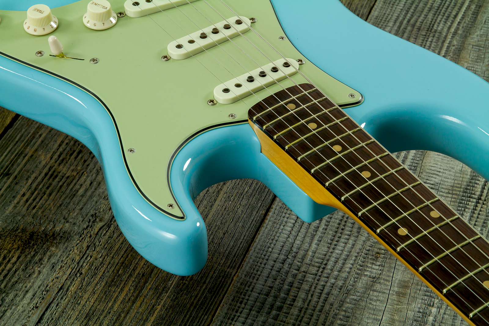 Fender Custom Shop Strat 1959 Vintage Custom 3s Trem Rw #r150835 - Time Capsule Daphne Blue - Elektrische gitaar in Strat vorm - Variation 9