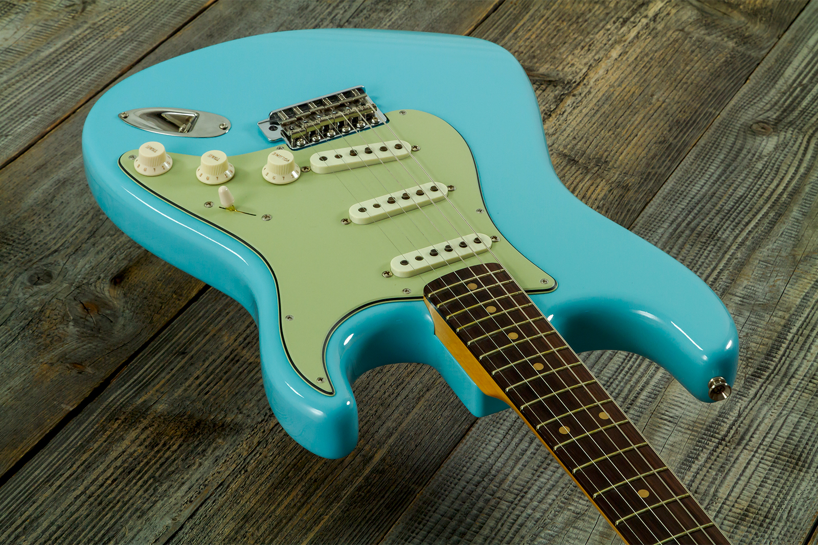 Fender Custom Shop Strat 1959 Vintage Custom 3s Trem Rw #r150835 - Time Capsule Daphne Blue - Elektrische gitaar in Strat vorm - Variation 7