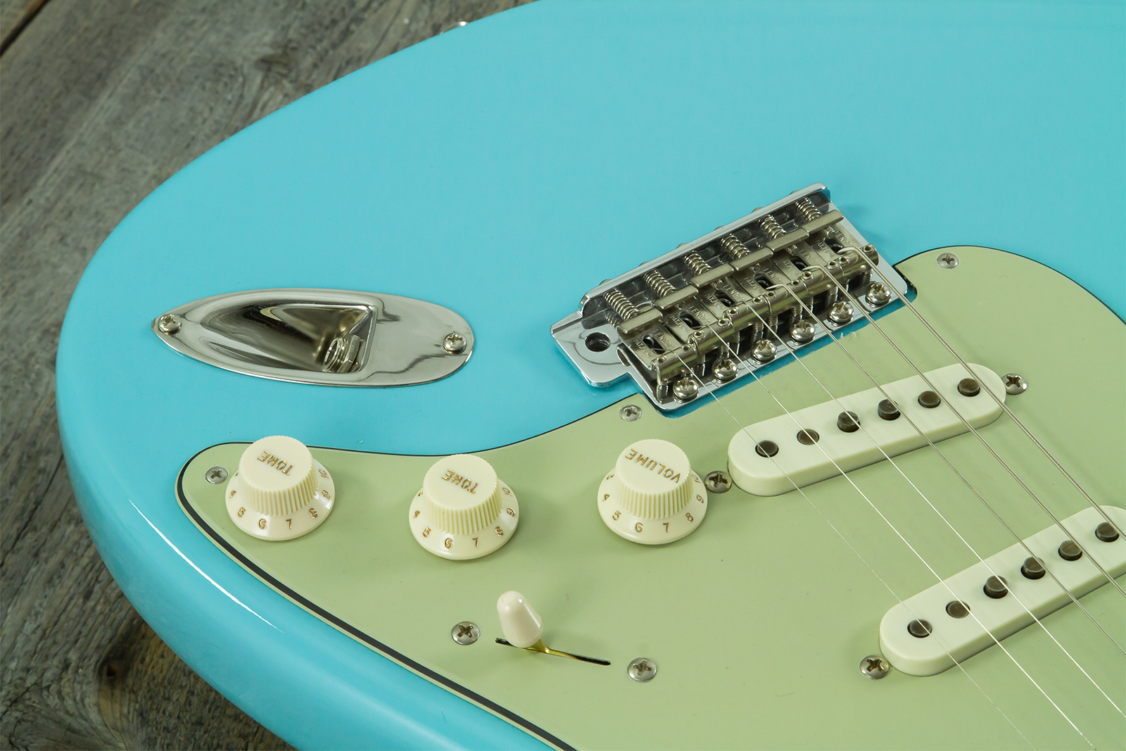 Fender Custom Shop Strat 1959 Vintage Custom 3s Trem Rw #r150835 - Time Capsule Daphne Blue - Elektrische gitaar in Strat vorm - Variation 8