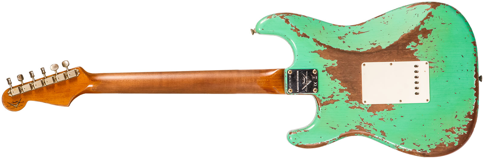 Fender Custom Shop Strat 1960 3s Trem Rw #cz579718 - Super Heavy Relic Sea Foam Green - Elektrische gitaar in Str-vorm - Variation 1