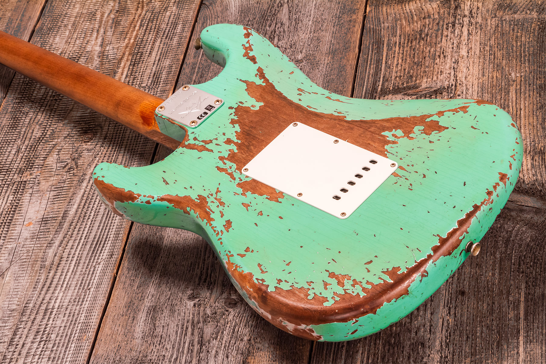 Fender Custom Shop Strat 1960 3s Trem Rw #cz579718 - Super Heavy Relic Sea Foam Green - Elektrische gitaar in Str-vorm - Variation 5