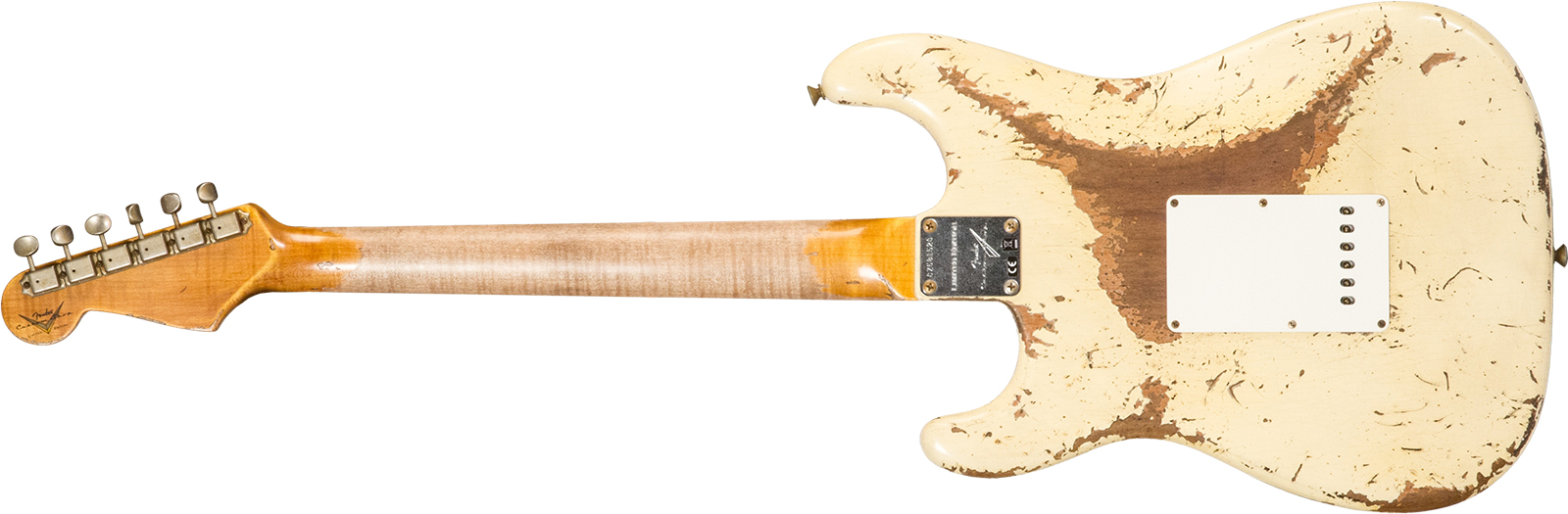 Fender Custom Shop Strat 1960 Dual Mag Ii Rw #cz563967 - Super Heavy Relic Vintage White - Elektrische gitaar in Str-vorm - Variation 1