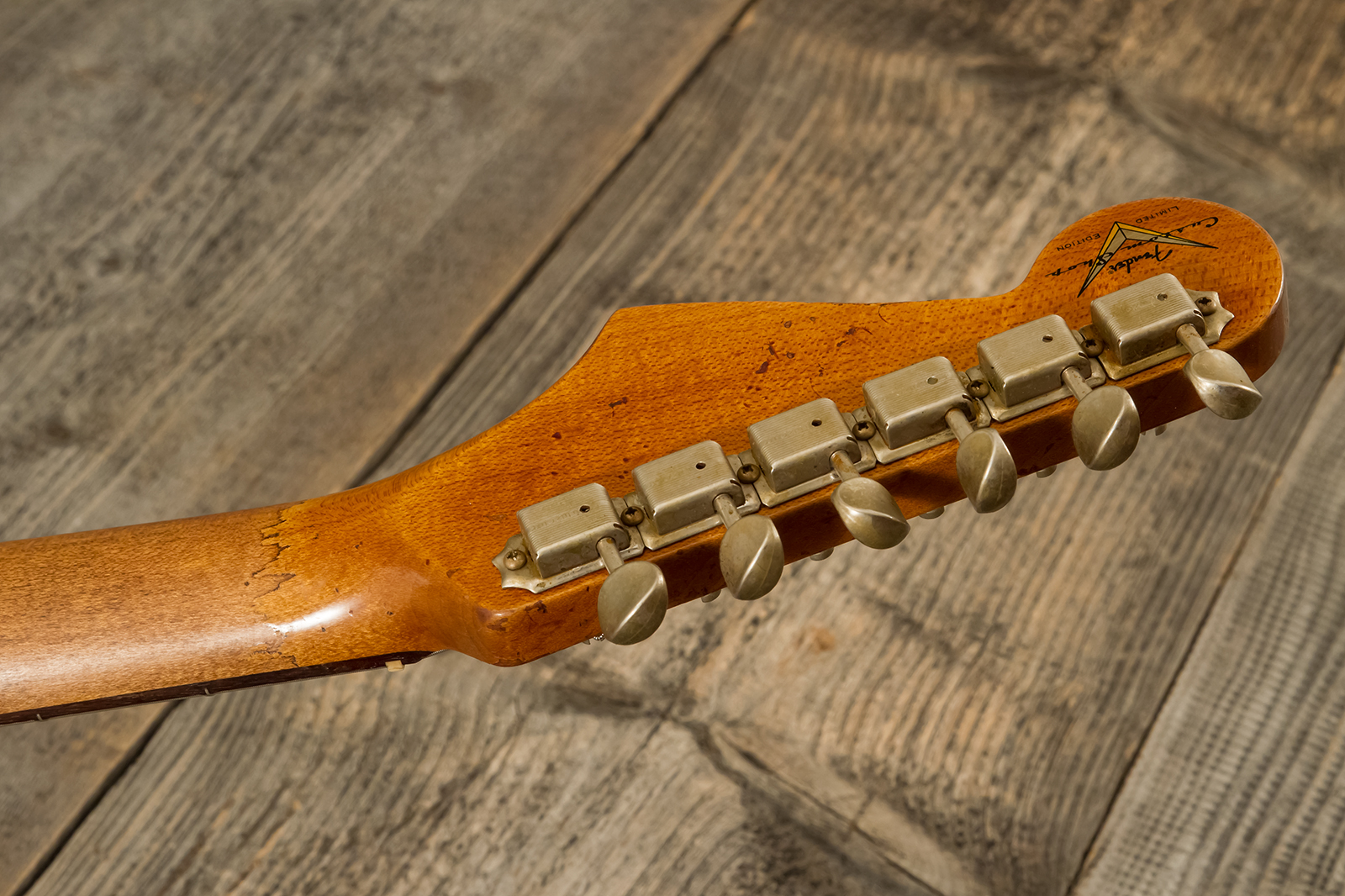 Fender Custom Shop Strat 1960 Roasted 3s Trem Rw #cz581210 - Super Heavy Relic Black O. 2-color Sunburst - Elektrische gitaar in Strat vorm - Variatio