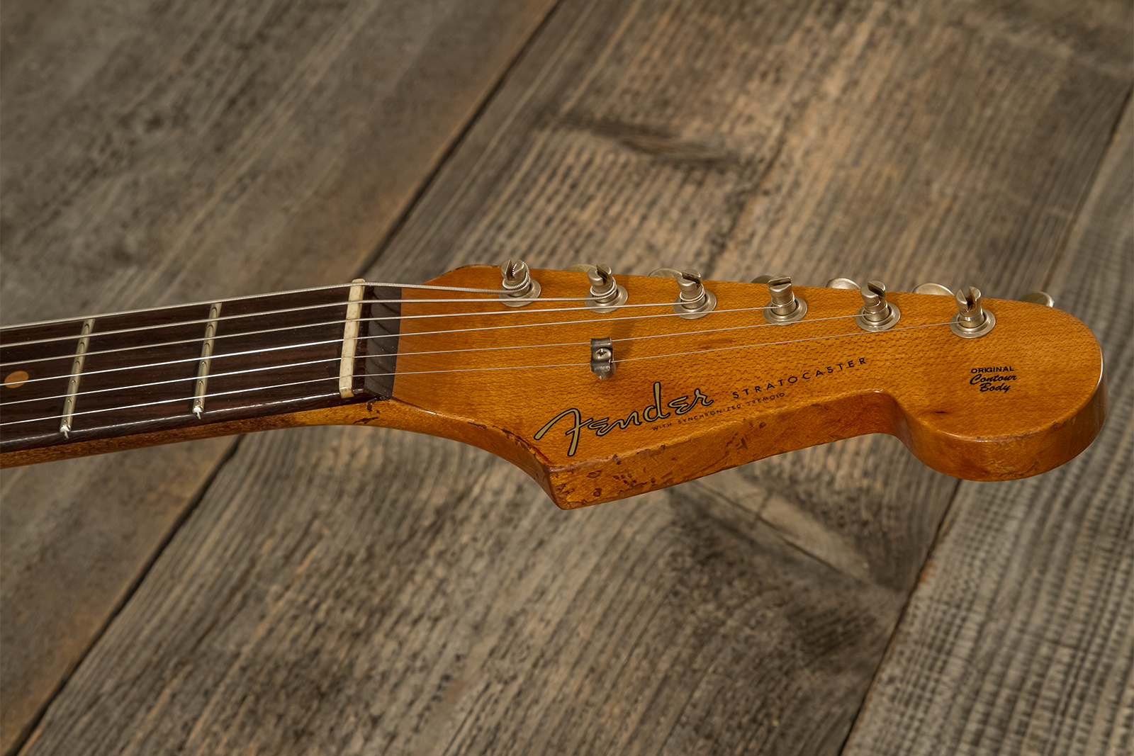 Fender Custom Shop Strat 1960 Roasted 3s Trem Rw #cz581210 - Super Heavy Relic Black O. 2-color Sunburst - Elektrische gitaar in Strat vorm - Variatio