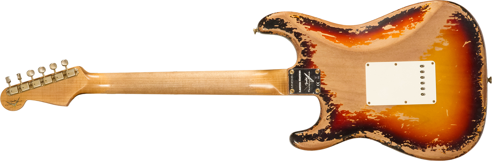 Fender Custom Shop Strat 1960 Roasted 3s Trem Rw #cz583123 - Super Heavy Relic 3-color Sunburst - Elektrische gitaar in Strat vorm - Variation 1
