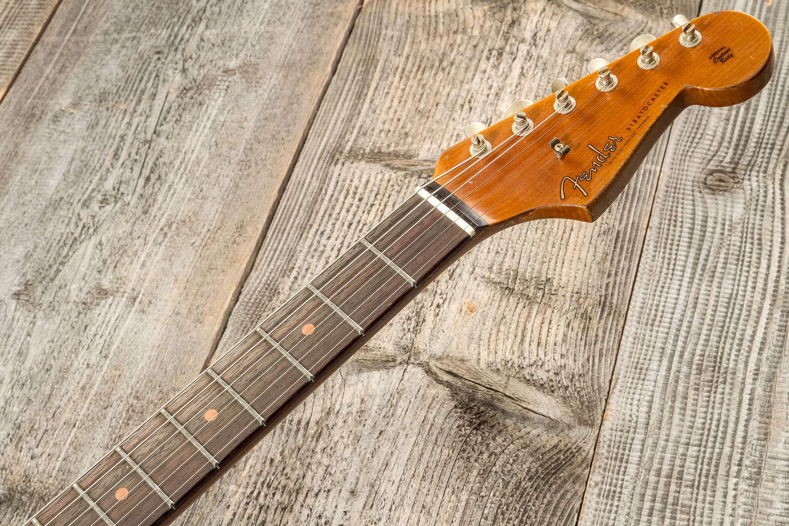 Fender Custom Shop Strat 1961 3s Trem Rw #cz573502 - Super Heavy Relic Sherwood Green Metallic O. 3-cs - Elektrische gitaar in Str-vorm - Variation 8