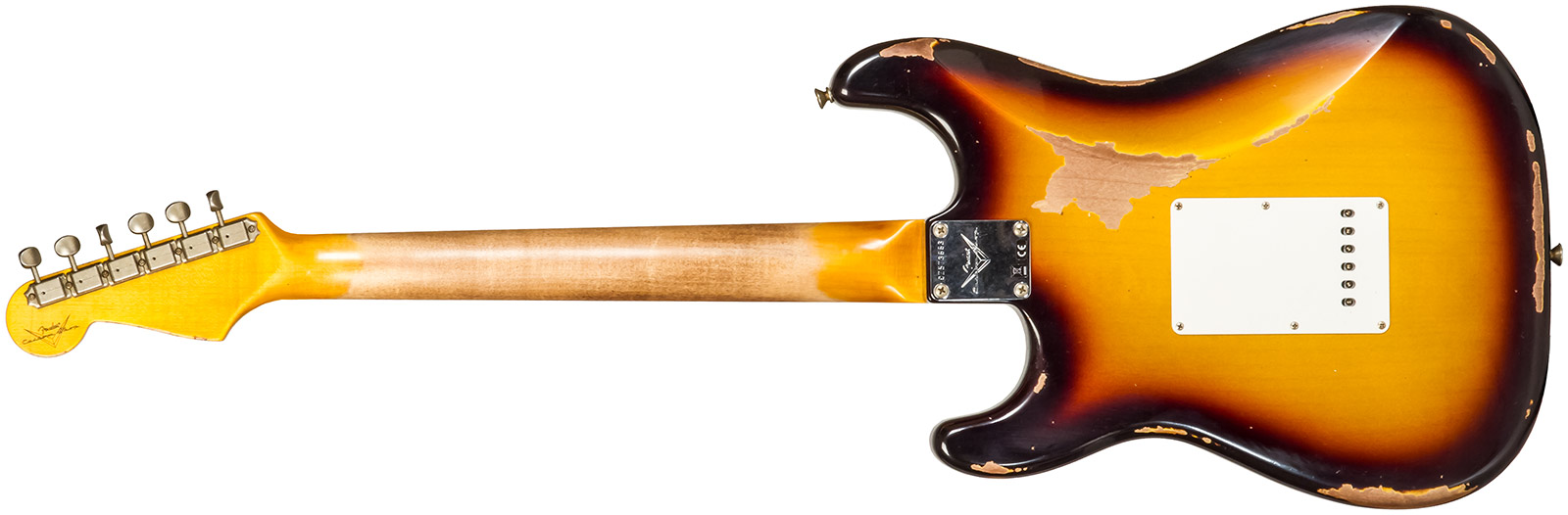 Fender Custom Shop Strat 1961 3s Trem Rw #cz573663 - Heavy Relic Aged 3-color Sunburst - Elektrische gitaar in Str-vorm - Variation 1