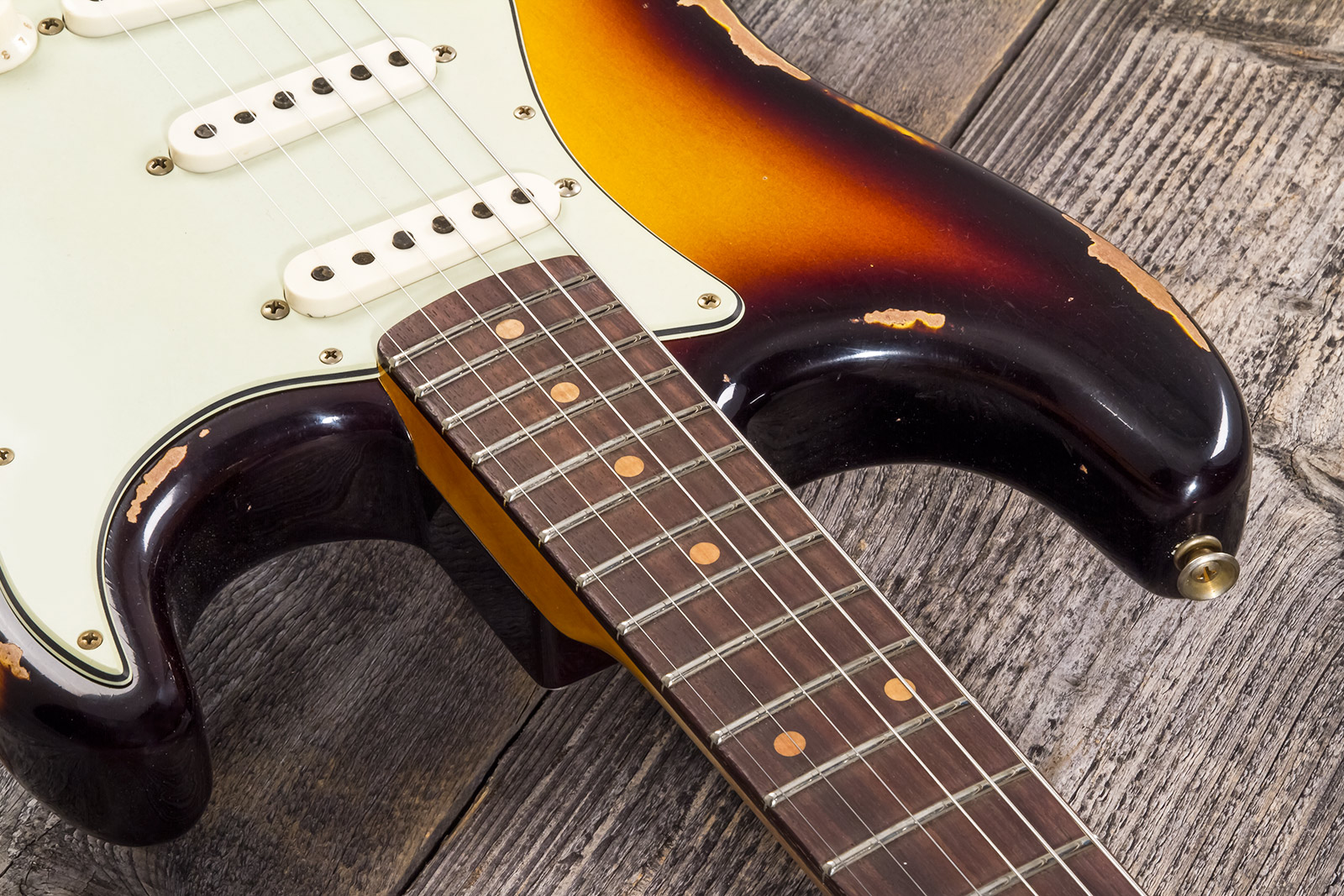 Fender Custom Shop Strat 1961 3s Trem Rw #cz573663 - Heavy Relic Aged 3-color Sunburst - Elektrische gitaar in Str-vorm - Variation 3