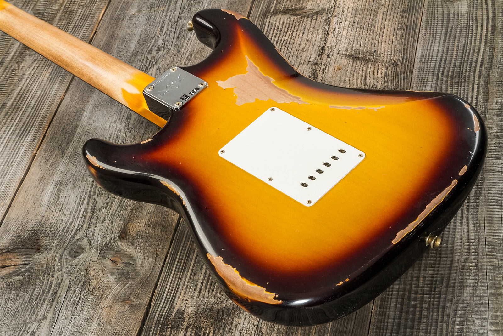 Fender Custom Shop Strat 1961 3s Trem Rw #cz573663 - Heavy Relic Aged 3-color Sunburst - Elektrische gitaar in Str-vorm - Variation 5