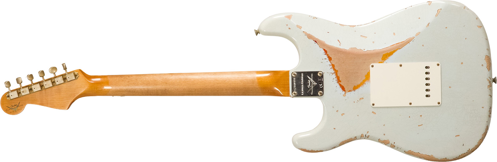 Fender Custom Shop Strat 1961 3s Trem Rw #cz580999 - Heavy Relic Sonic Blue O. 3-color Sunburst - Elektrische gitaar in Strat vorm - Variation 2