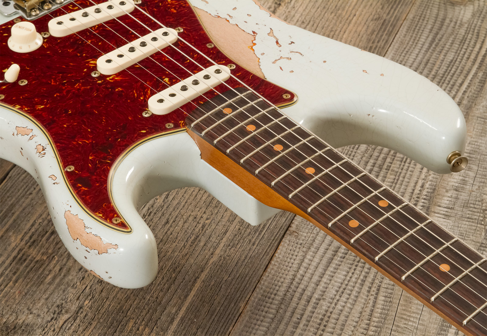 Fender Custom Shop Strat 1961 3s Trem Rw #cz580999 - Heavy Relic Sonic Blue O. 3-color Sunburst - Elektrische gitaar in Strat vorm - Variation 5