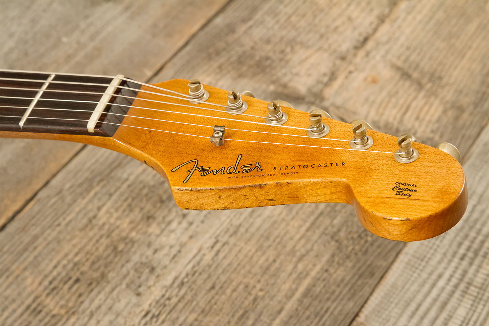 Fender Custom Shop Strat 1961 3s Trem Rw #cz580999 - Heavy Relic Sonic Blue O. 3-color Sunburst - Elektrische gitaar in Strat vorm - Variation 7