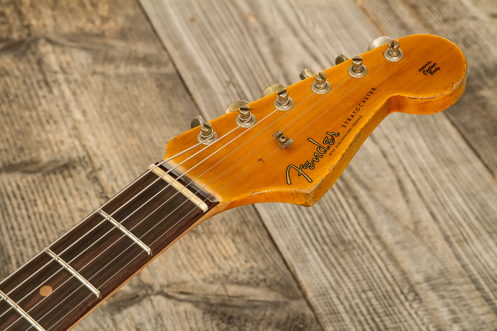 Fender Custom Shop Strat 1961 Bone Tone 3s Trem #cz584251 - Super Heavy Relic 3-color Sunburst - Elektrische gitaar in Str-vorm - Variation 7