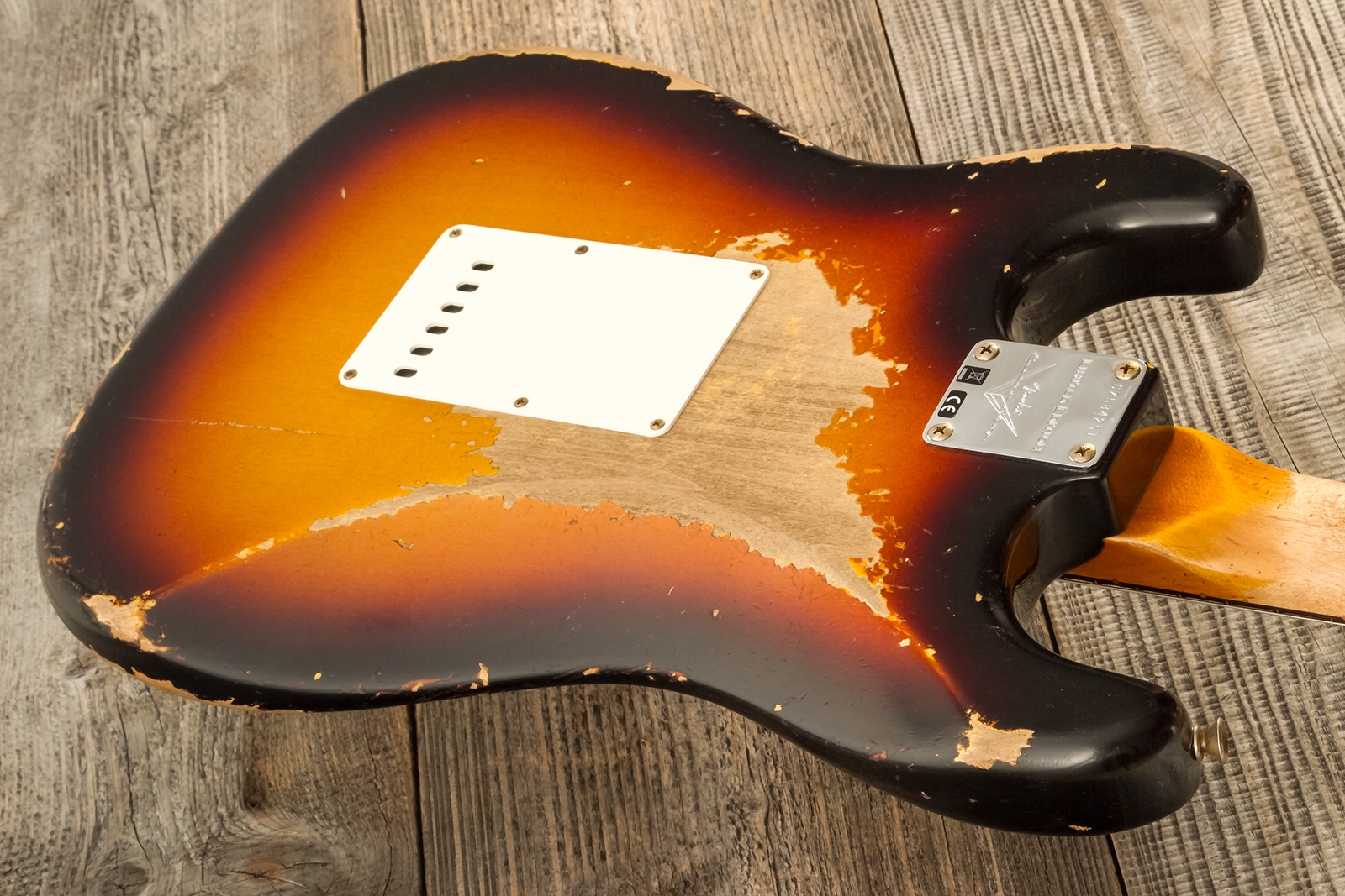 Fender Custom Shop Strat 1961 Bone Tone 3s Trem #cz584251 - Super Heavy Relic 3-color Sunburst - Elektrische gitaar in Str-vorm - Variation 8