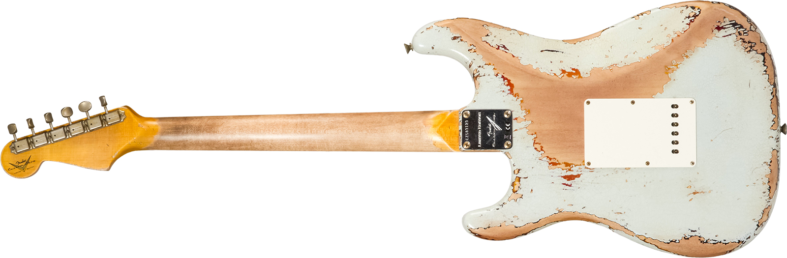Fender Custom Shop Strat 1961 Bone Tone 3s Trem Rw #cz583129 - Super Heavy Relic Sonic Blue O. 3-color Sunburst - Elektrische gitaar in Str-vorm - Var