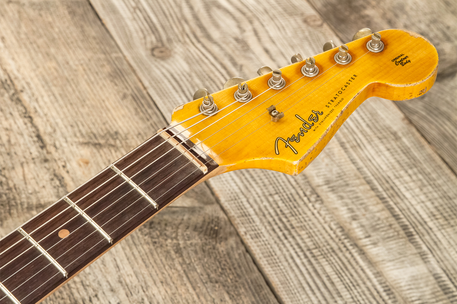 Fender Custom Shop Strat 1961 Bone Tone 3s Trem Rw #cz583129 - Super Heavy Relic Sonic Blue O. 3-color Sunburst - Elektrische gitaar in Str-vorm - Var